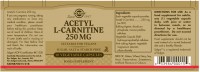 Solgar Acetyl-L-Carnitine 250 MG