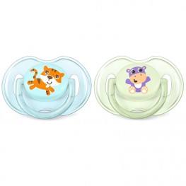 Philips Avent Classic Soothers Tiger & Hippo 0-6M