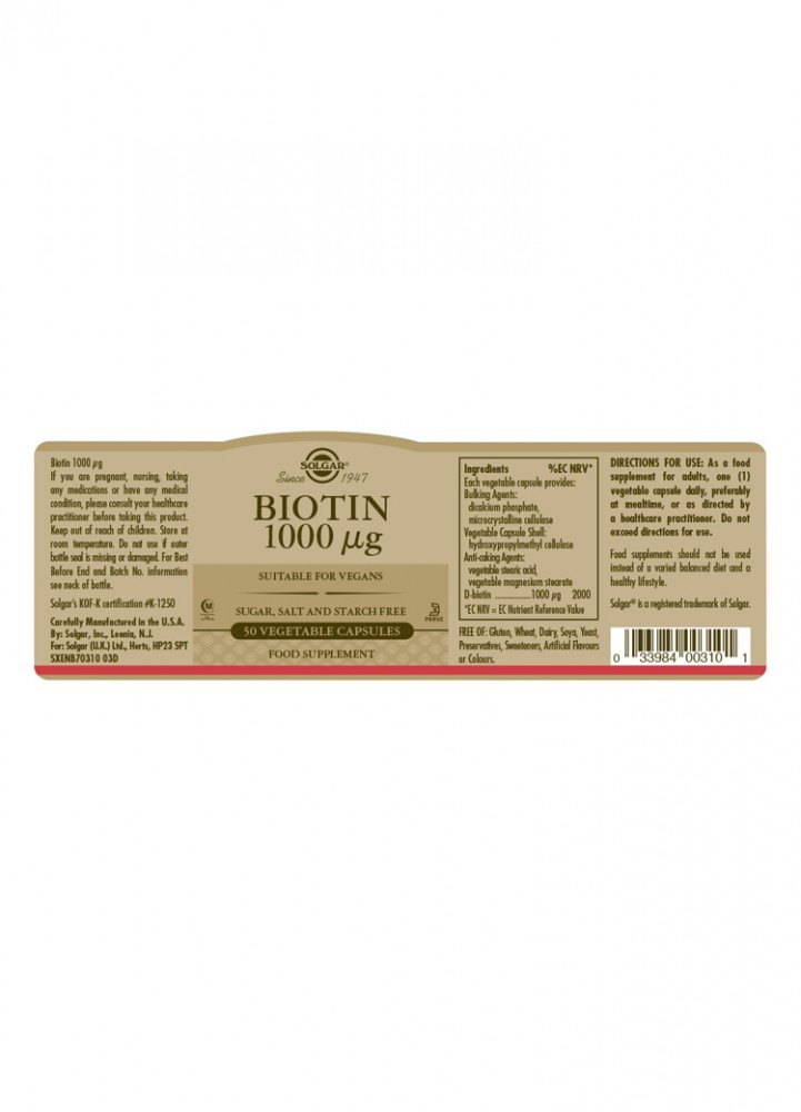 Solgar Biotin 1000 µg