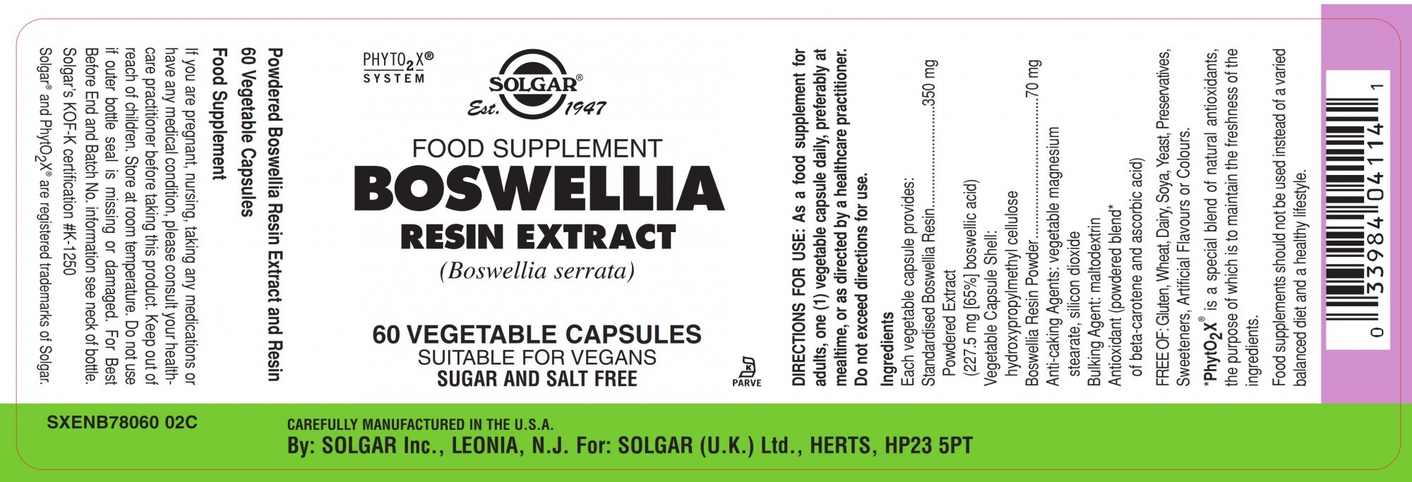 Solgar Boswellia Resin Extract