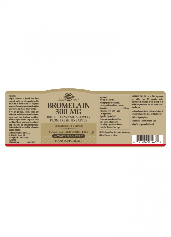 Solgar Bromelain 300 MG