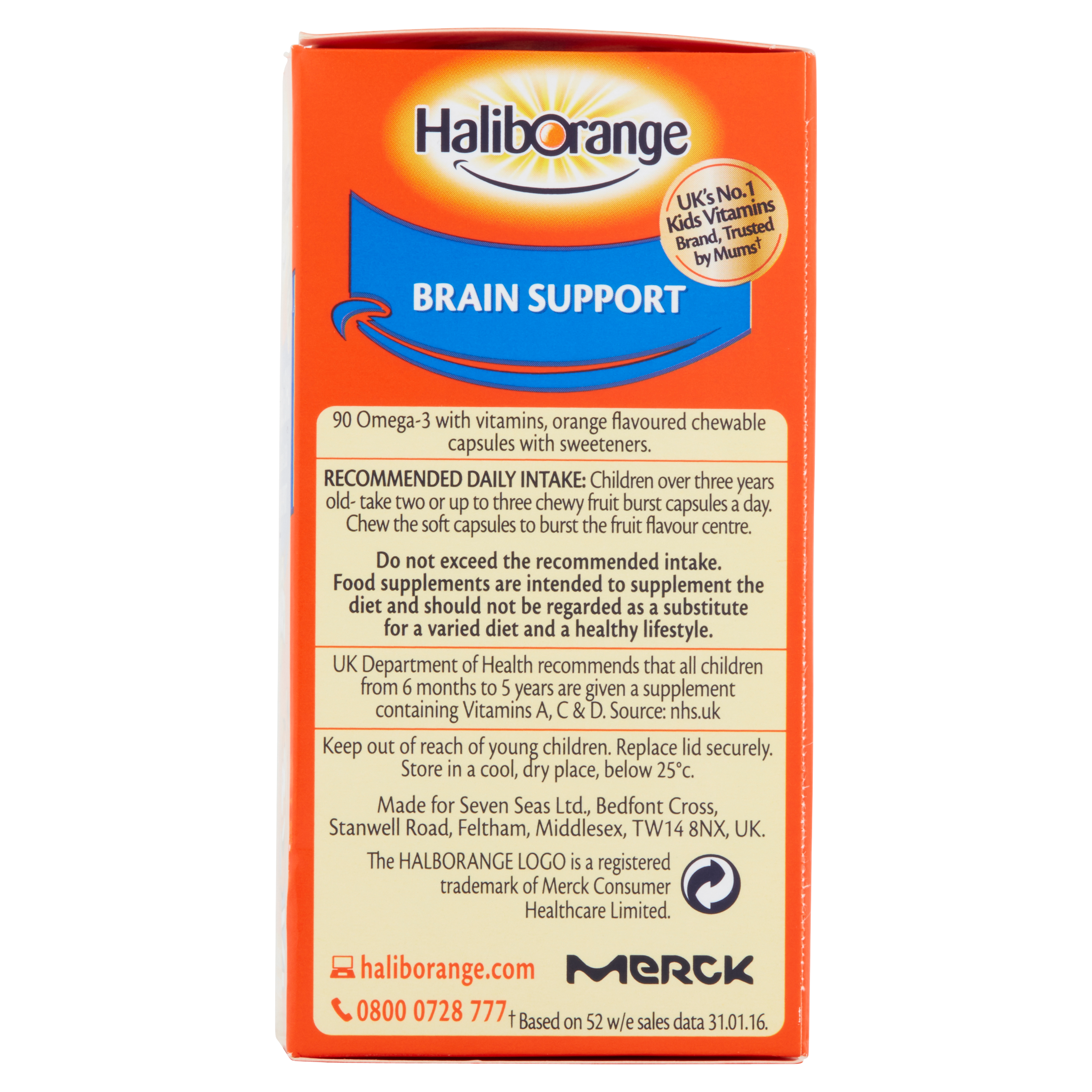 Haliborange Omega 3 Chewy Orange Flavour Capsules