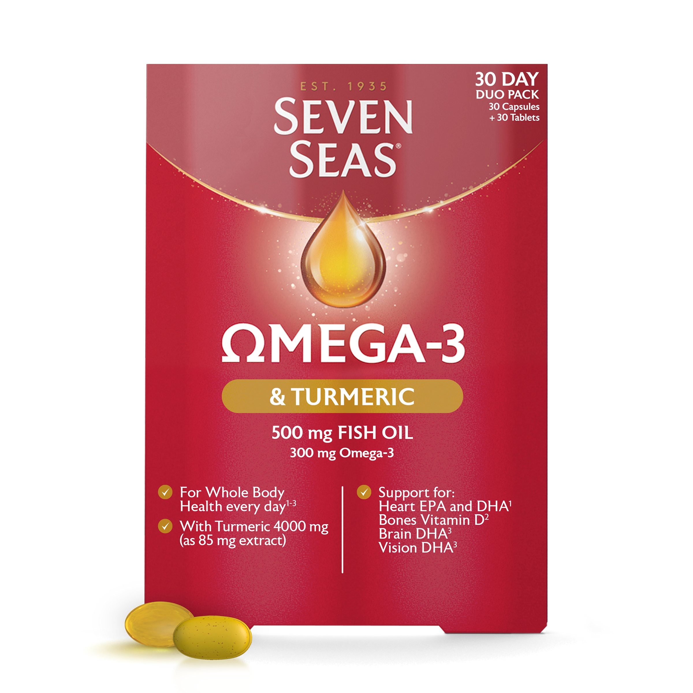 Seven Seas Omega-3 Fish Oil & Turmeric With Vitamin D 30 Day Duo Pack