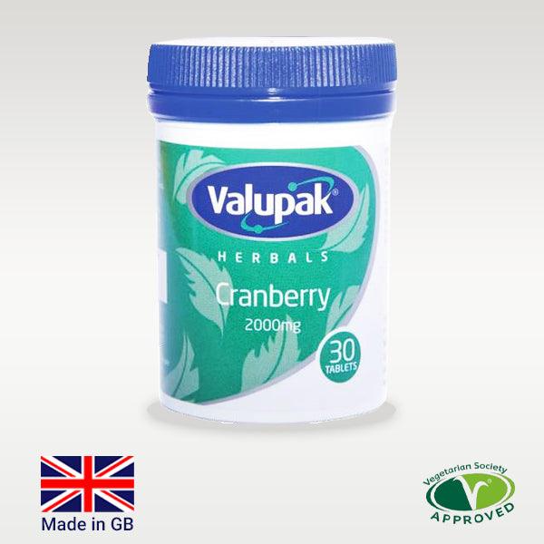 Valupak Cranberry 2000mg Tabs 30'S