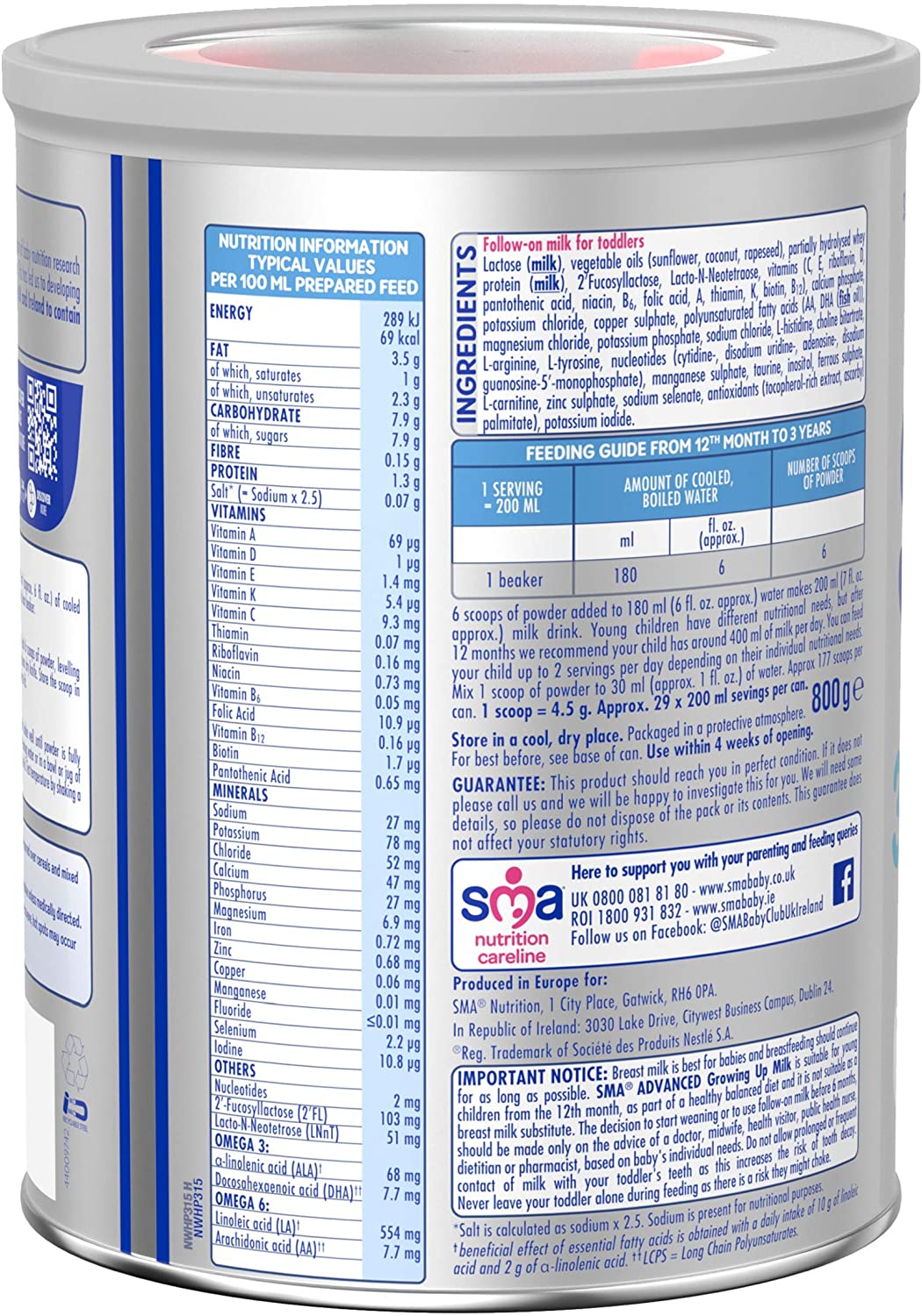 Sma Advanced Growing UP Milk 1-3years Powder