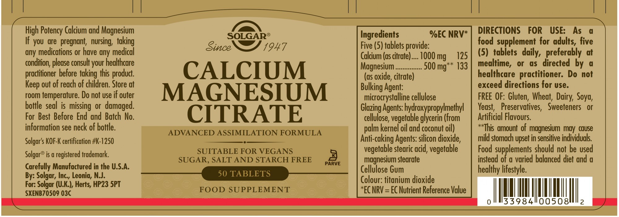 Solgar Calcium Magnesium Citrate