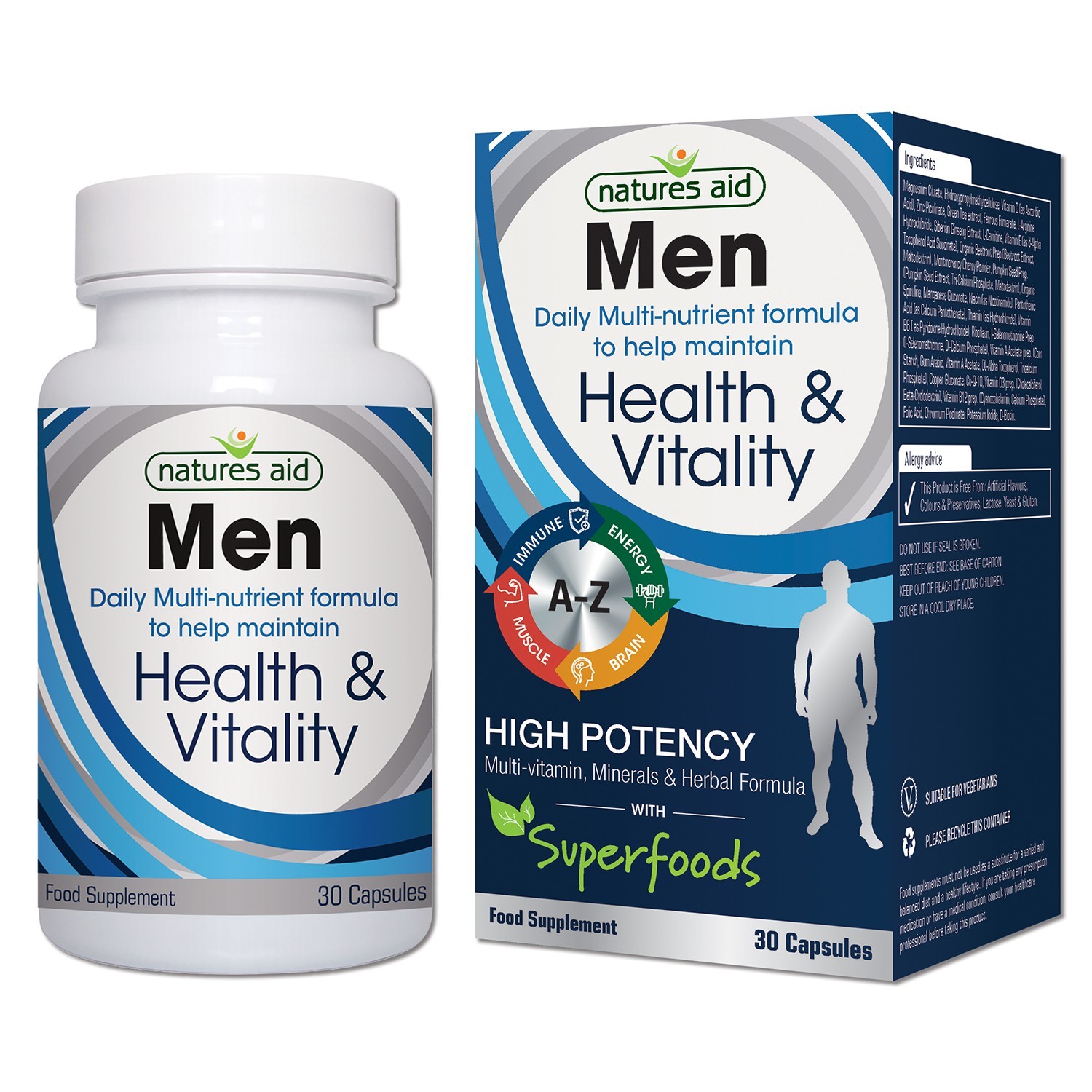 Natures Aid Men'S Multi-Vitamins & Minerals (With Superfoods)