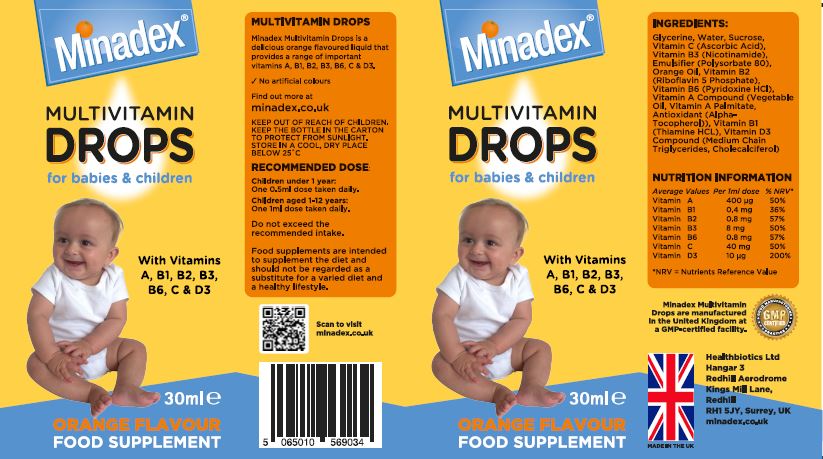 Minadex Multivitamin Drops For Babies & Children 30ml