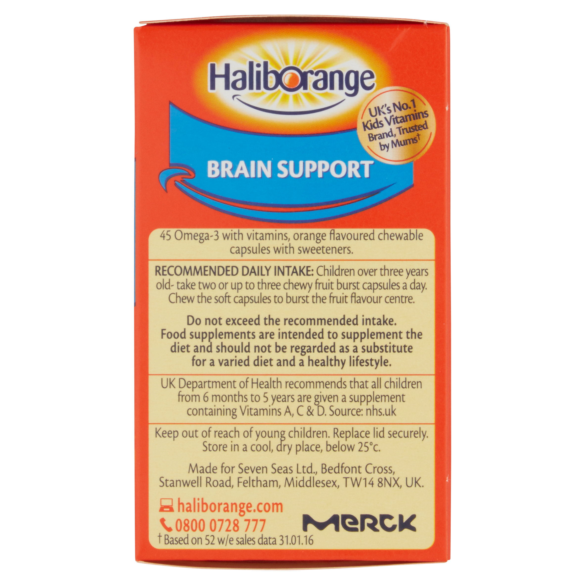 Haliborange Omega 3 Chewy Orange Flavour Capsules