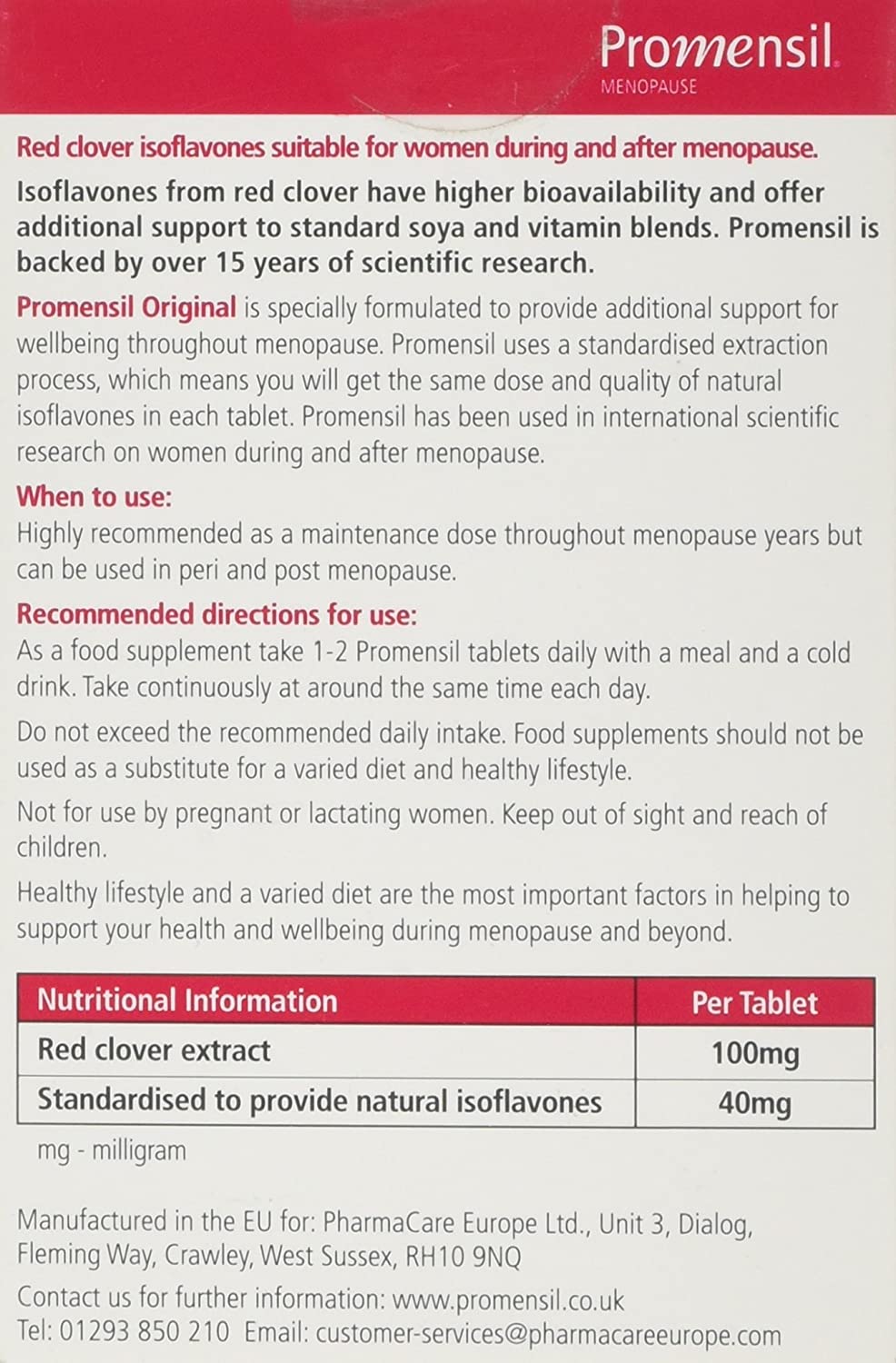 Promensil Menopause Original Tablets